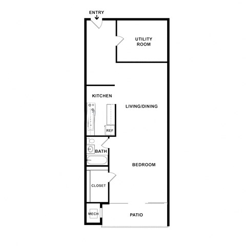 a floor plan of a house with a bedroom and a living room at GrandView Apartments, Falls Church, 22041